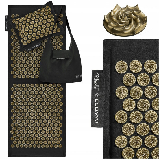 Купить Мат для иглоукалывания  4FIZJO Eco Mat XL Аппликатор Кузнецова Black/Gold в Киеве - фото №1